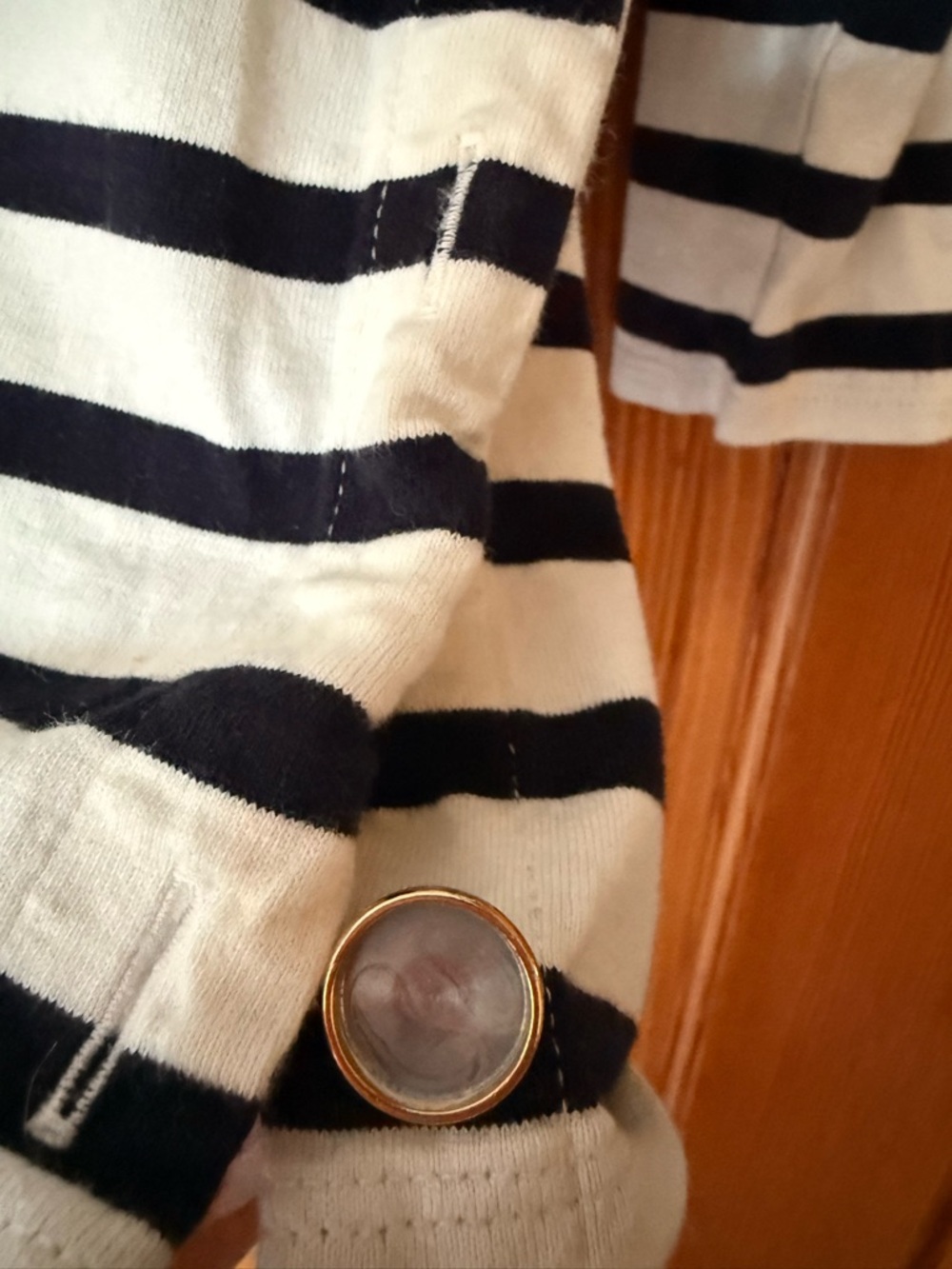 Sezane Noan Mariniere Navy and White Striped Boatneck Top - M - Picture 6 of 6